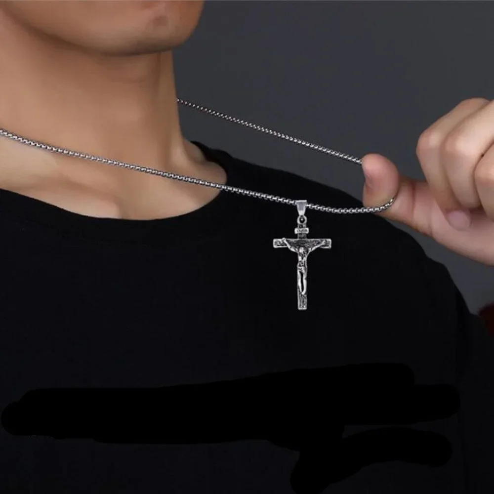 ❤️Classic Jesus Christian cross pendant necklace for women/men, N90201P201